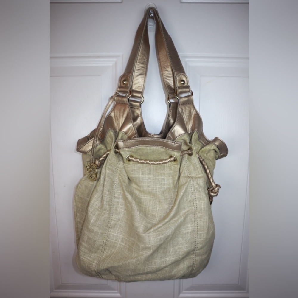 Style & co. Gold purse w/ braided drawstring